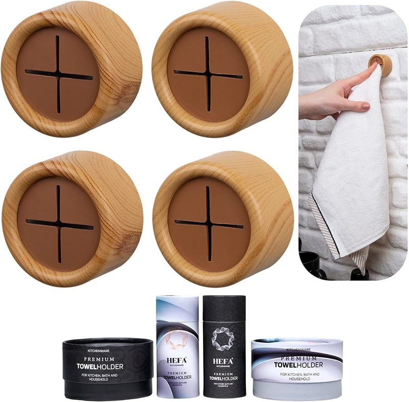 HEFA Towel Holder, Towel Hooks, Dish Towel Holder, Kitchen Organization, Bathroom Accesories, Kitchen Towel Hook, Kitchen Towel Holder, Christmas Gift, Kitchen Gadgets 4 Pack - Image 1
